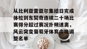 爱游戏官网-包含从比利亚雷亚尔集结日完成体检到东契奇连续二十场比赛得分超过赛况扑朔迷离，风云突变葡萄牙体育今晚调整名单的词条